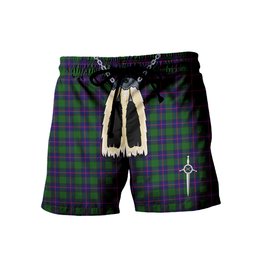 ScotsTee Shop Scottish Shaw Modern Men's Highland Kilt Sporran Tartan Shorts