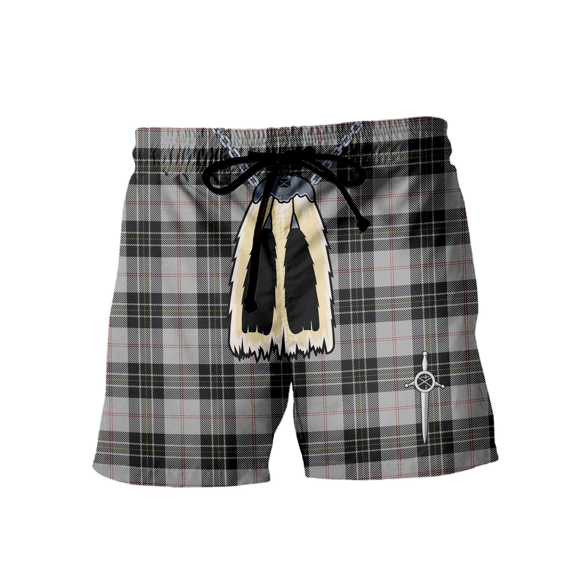 ScotsTee Shop Scottish MacPherson Dress Men's Highland Kilt Sporran Tartan Shorts