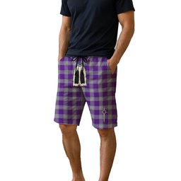 ScotsTee Shop Scottish Menzies Mauve and White Men's Highland Kilt Sporran Tartan Shorts