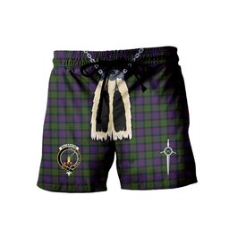 ScotsTee Shop Scottish MacBrayne Clan Crest Men's Highland Kilt Sporran Tartan Shorts