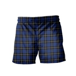 ScotsTee Shop Scottish Ramsay Blue Modern Men's Highland Kilt Sporran Tartan Shorts