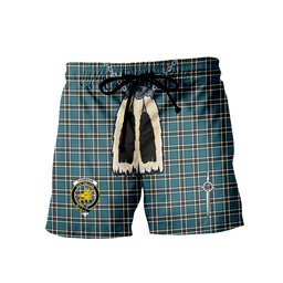 ScotsTee Shop Scottish Thomson Blue Ancient Clan Clan Crest Men's Highland Kilt Sporran Tartan Shorts