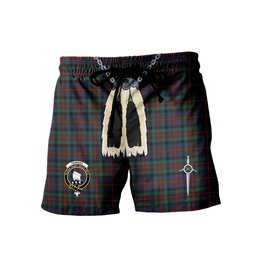 ScotsTee Shop Scottish Tennant Modern Clan Crest Men's Highland Kilt Sporran Tartan Shorts