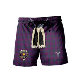 ScotsTee Shop Scottish Wardlaw Clan Crest Men's Highland Kilt Sporran Tartan Shorts