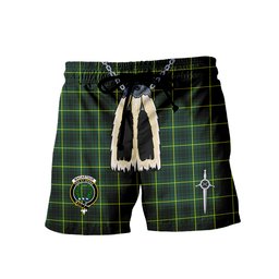 ScotsTee Shop Scottish MacArthur Modern Clan Crest Men's Highland Kilt Sporran Tartan Shorts