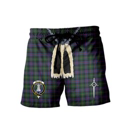 ScotsTee Shop Scottish Malcolm 2 Clan Crest Men's Highland Kilt Sporran Tartan Shorts