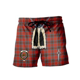 ScotsTee Shop Scottish Leslie Ancient Clan Crest Men's Highland Kilt Sporran Tartan Shorts