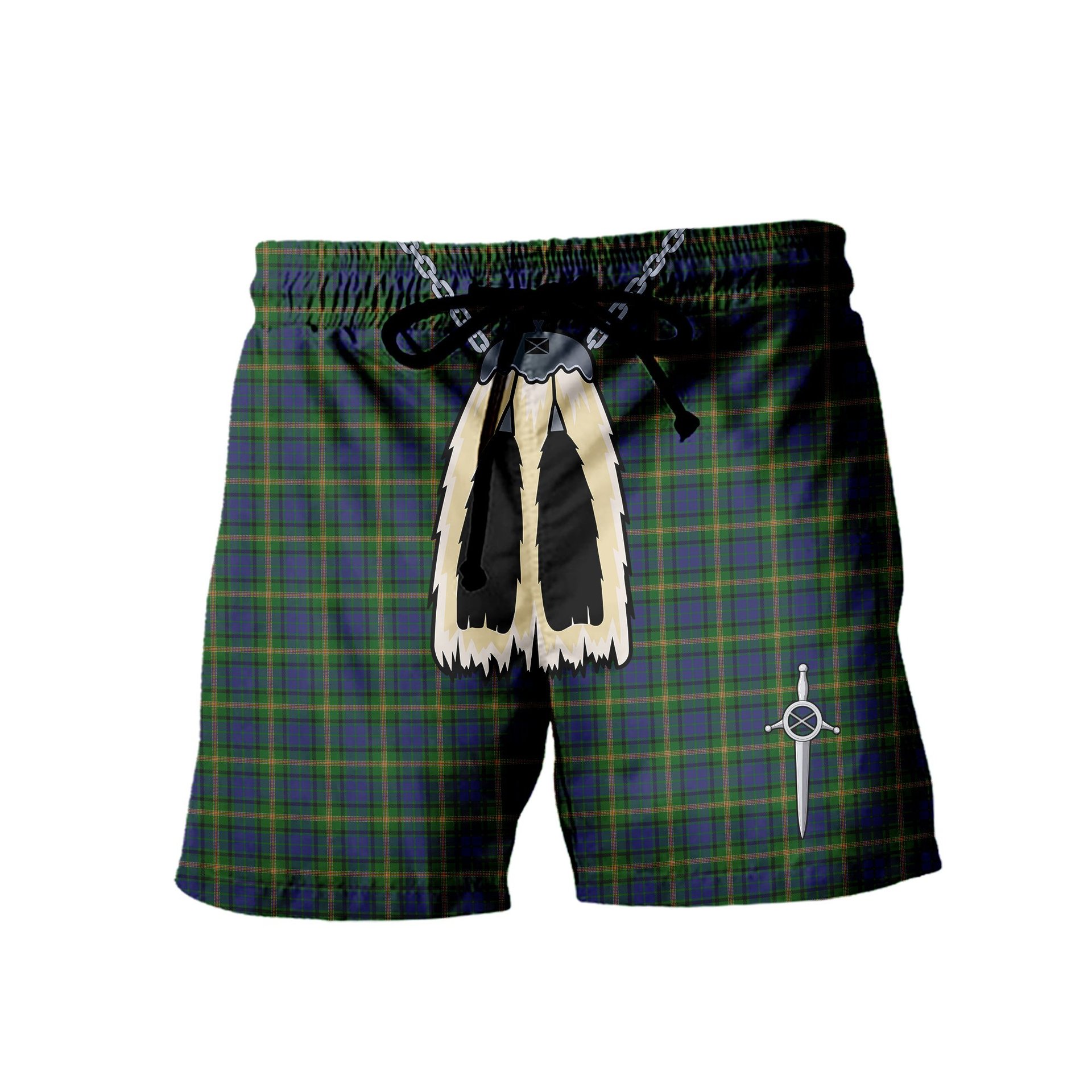 ScotsTee Shop Scottish Maitland Chief Men's Highland Kilt Sporran Tartan Shorts