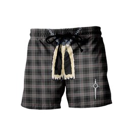 ScotsTee Shop Scottish Moffat Modern Men's Highland Kilt Sporran Tartan Shorts