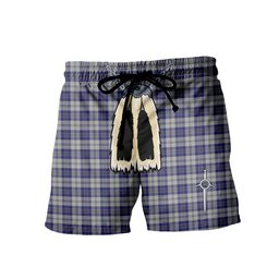 ScotsTee Shop Scottish MacPherson Dress Blue Men's Highland Kilt Sporran Tartan Shorts