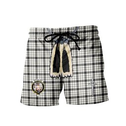 ScotsTee Shop Scottish McFarland Black White Ancient Clan Crest Men's Highland Kilt Sporran Tartan Shorts
