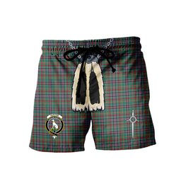 ScotsTee Shop Scottish Hunter Old Ancient Clan Crest Men's Highland Kilt Sporran Tartan Shorts