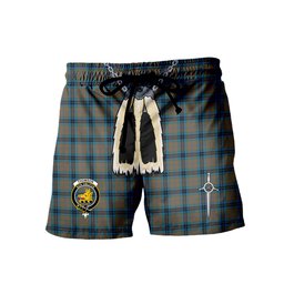 ScotsTee Shop Scottish Thomson Hunting Ancient Clan Crest Men's Highland Kilt Sporran Tartan Shorts