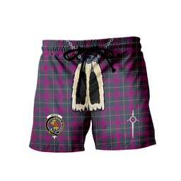 ScotsTee Shop Scottish Gregor Hunting Modern Clan Crest Men's Highland Kilt Sporran Tartan Shorts