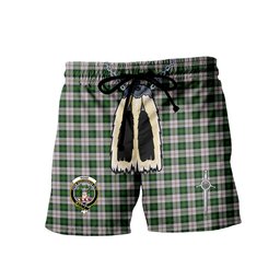 ScotsTee Shop Scottish Ross Arisaid Clan Crest Men's Highland Kilt Sporran Tartan Shorts
