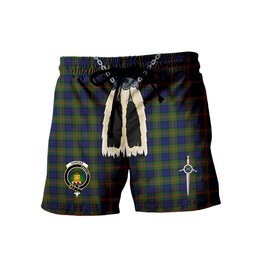 ScotsTee Shop Scottish Dundas Modern 02 Clan Crest Men's Highland Kilt Sporran Tartan Shorts