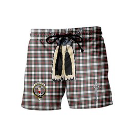 ScotsTee Shop Scottish Dennistoun Clan Crest Men's Highland Kilt Sporran Tartan Shorts