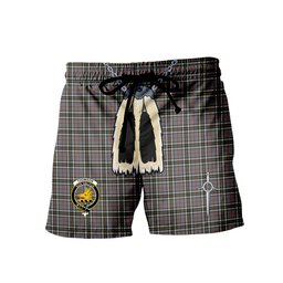 ScotsTee Shop Scottish Thomson Dress Grey Clan Crest Men's Highland Kilt Sporran Tartan Shorts