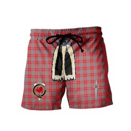 ScotsTee Shop Scottish Moubray Clan Crest Men's Highland Kilt Sporran Tartan Shorts