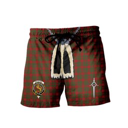 ScotsTee Shop Scottish MacIntosh Red Clan Crest Men's Highland Kilt Sporran Tartan Shorts