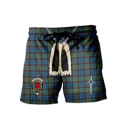 ScotsTee Shop Scottish MacNeacail Hunting Clan Crest Men's Highland Kilt Sporran Tartan Shorts