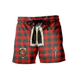 ScotsTee Shop Scottish MacFie Modern Clan Crest Men's Highland Kilt Sporran Tartan Shorts