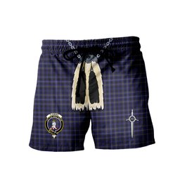 ScotsTee Shop Scottish Fleming Clan Crest Men's Highland Kilt Sporran Tartan Shorts