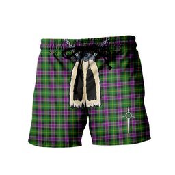 ScotsTee Shop Scottish Selkirk Men's Highland Kilt Sporran Tartan Shorts