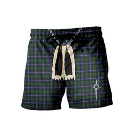 ScotsTee Shop Scottish MacRae Hunting Wilsons Men's Highland Kilt Sporran Tartan Shorts
