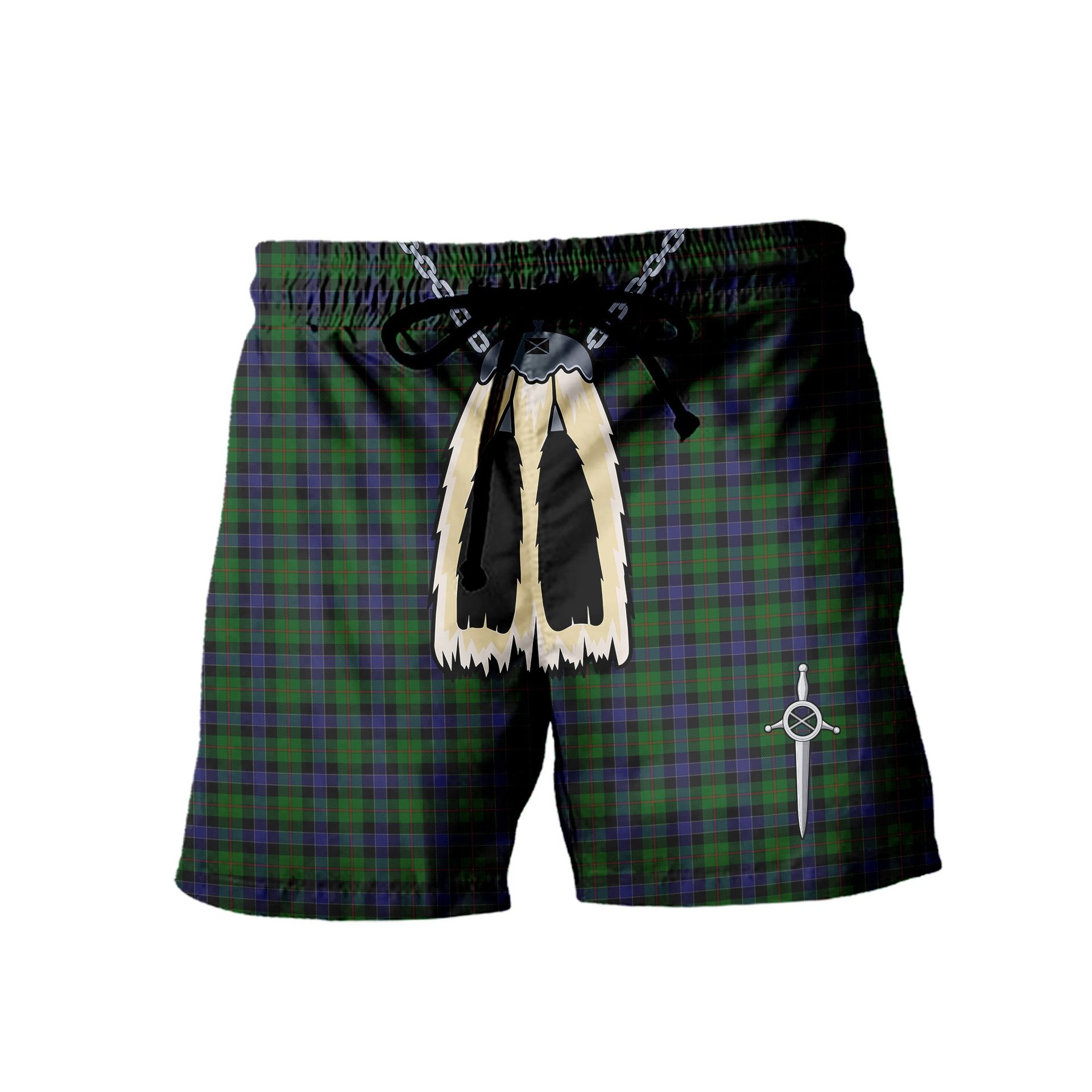 ScotsTee Shop Scottish Ogilvie of Inverarity VS 2 Men's Highland Kilt Sporran Tartan Shorts