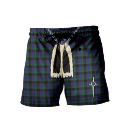 ScotsTee Shop Scottish Meoni Men's Highland Kilt Sporran Tartan Shorts