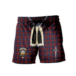 ScotsTee Shop Scottish McLaughlin Clan Crest Men's Highland Kilt Sporran Tartan Shorts