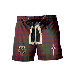 ScotsTee Shop Scottish Fraser 1800 Clan Crest Men's Highland Kilt Sporran Tartan Shorts