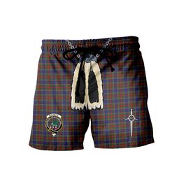 ScotsTee Shop Scottish MacBeth Clan Crest Men's Highland Kilt Sporran Tartan Shorts