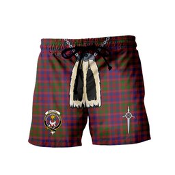 ScotsTee Shop Scottish MacColl Hunting Clan Crest Men's Highland Kilt Sporran Tartan Shorts