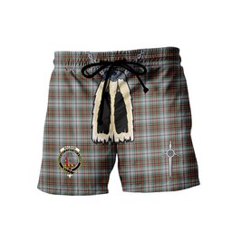 ScotsTee Shop Scottish MacBain Dress Clan Crest Men's Highland Kilt Sporran Tartan Shorts