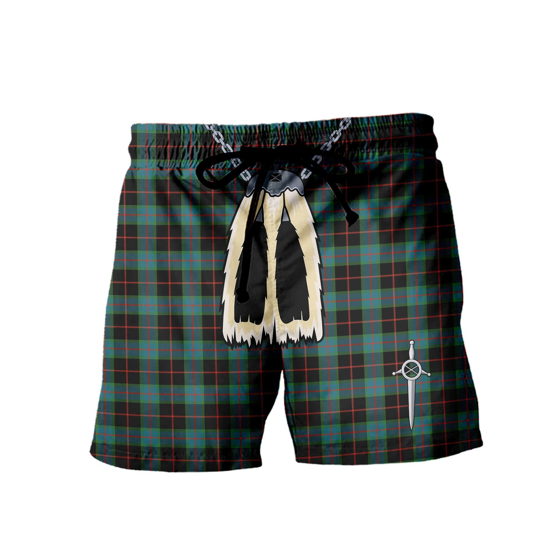 ScotsTee Shop Scottish Nairn Ancient Men's Highland Kilt Sporran Tartan Shorts