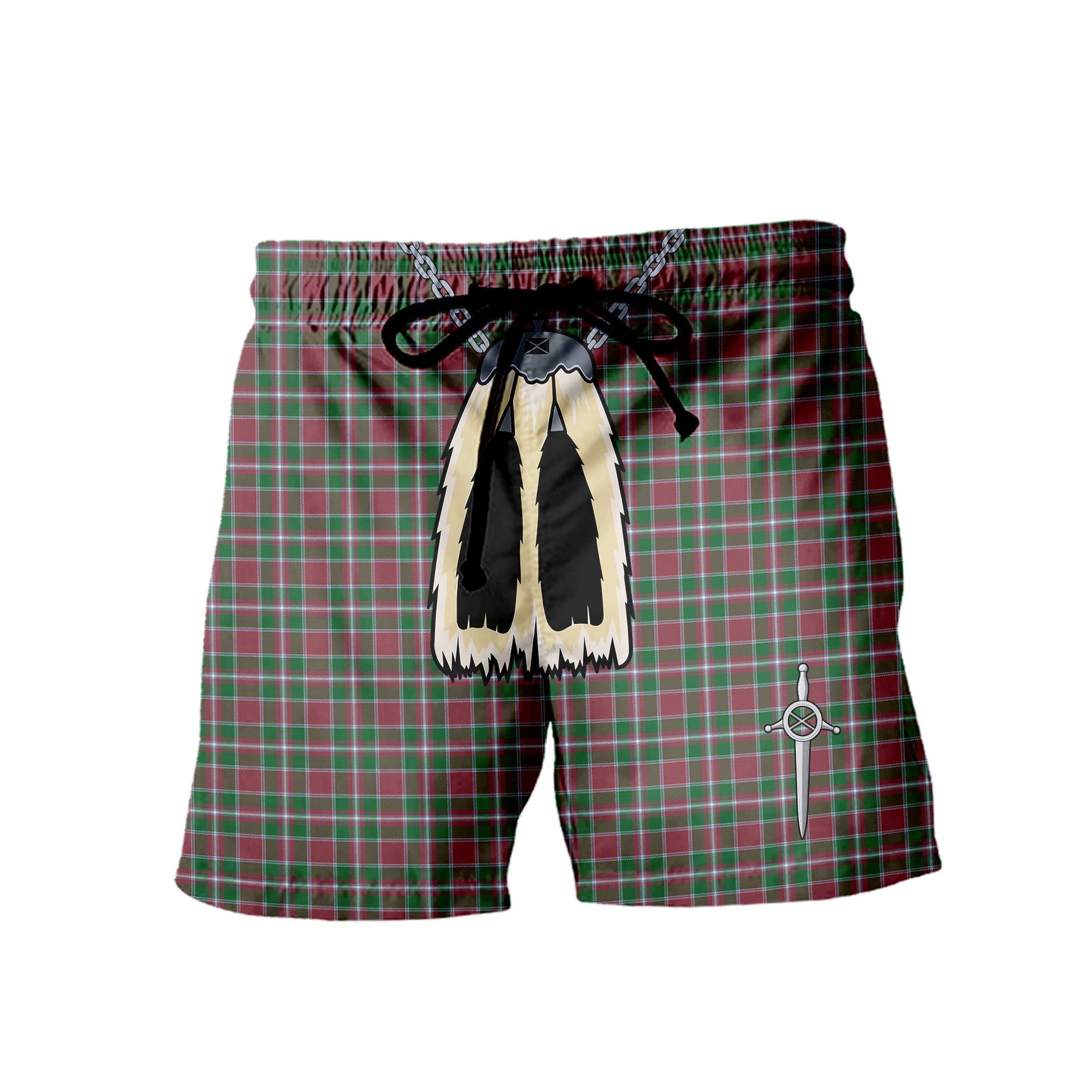 ScotsTee Shop Scottish Spence Ancient Men's Highland Kilt Sporran Tartan Shorts