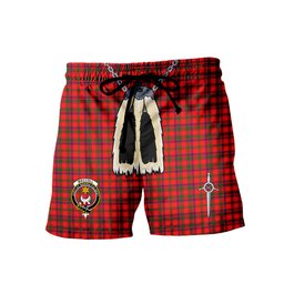 ScotsTee Shop Scottish MacColl Modern Clan Crest Men's Highland Kilt Sporran Tartan Shorts