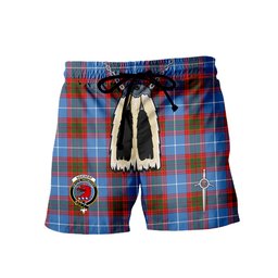 ScotsTee Shop Scottish Sideserf Clan Crest Men's Highland Kilt Sporran Tartan Shorts