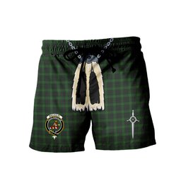 ScotsTee Shop Scottish MacAulay Hunting Clan Crest Men's Highland Kilt Sporran Tartan Shorts