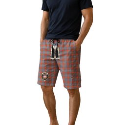 ScotsTee Shop Scottish MacFarlane Ancient Clan Crest Men's Highland Kilt Sporran Tartan Shorts