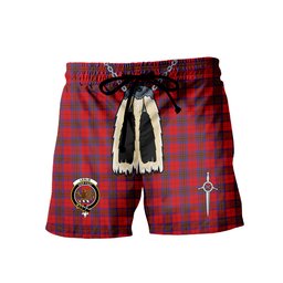 ScotsTee Shop Scottish Leslie Modern Clan Crest Men's Highland Kilt Sporran Tartan Shorts