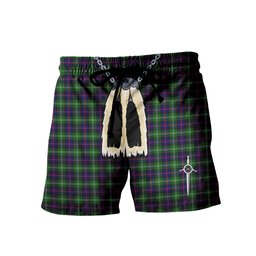 ScotsTee Shop Scottish Sutherland Modern Men's Highland Kilt Sporran Tartan Shorts