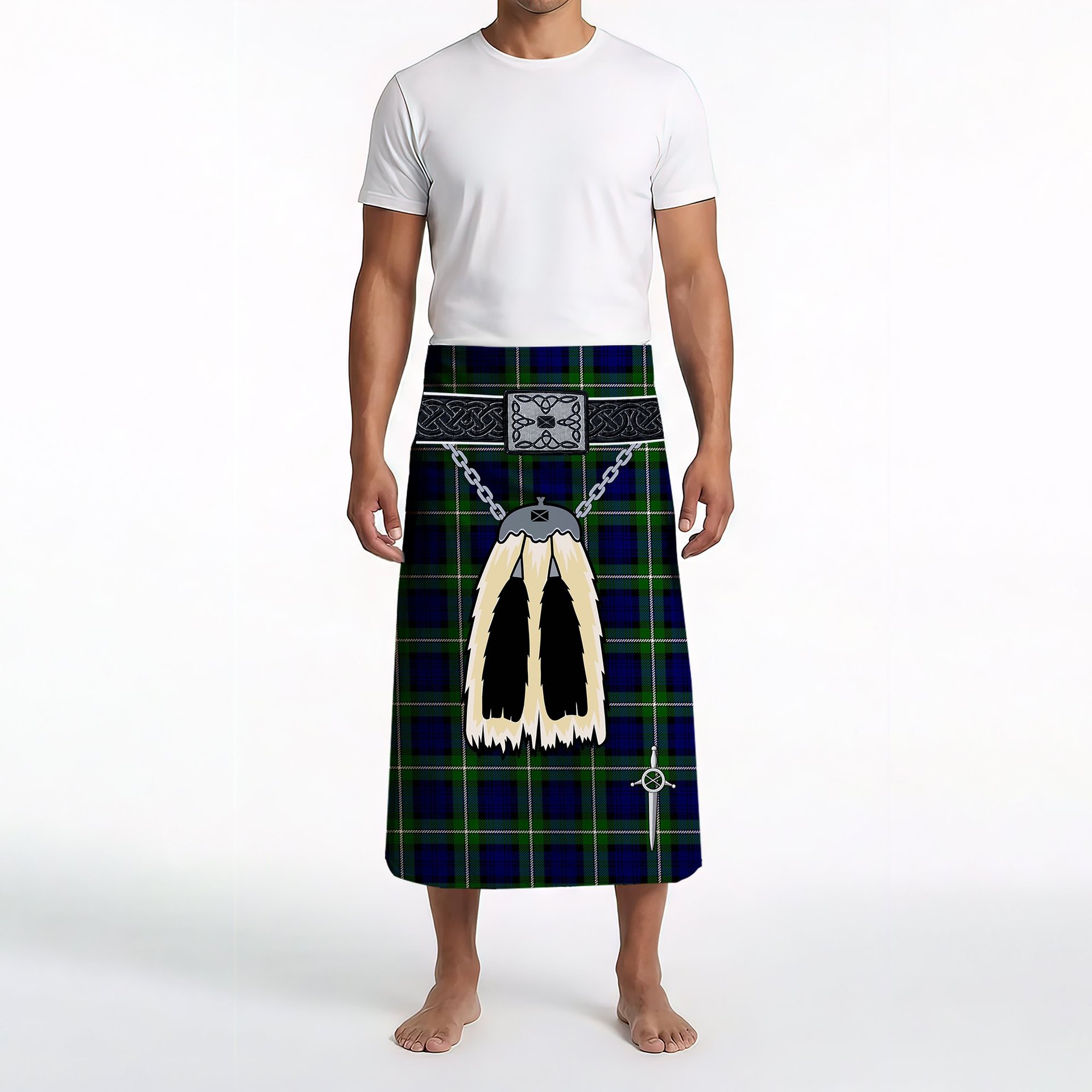 ScotsTee Shop Scottish Bannerman Clan Highland Kilt Sporran Tartan Beach Towel