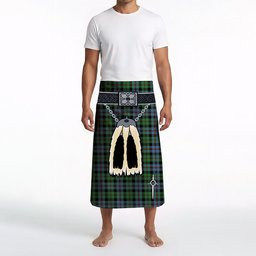ScotsTee Shop Scottish Black Watch Coarse Kilt Ancient Clan Highland Kilt Sporran Tartan Beach Towel