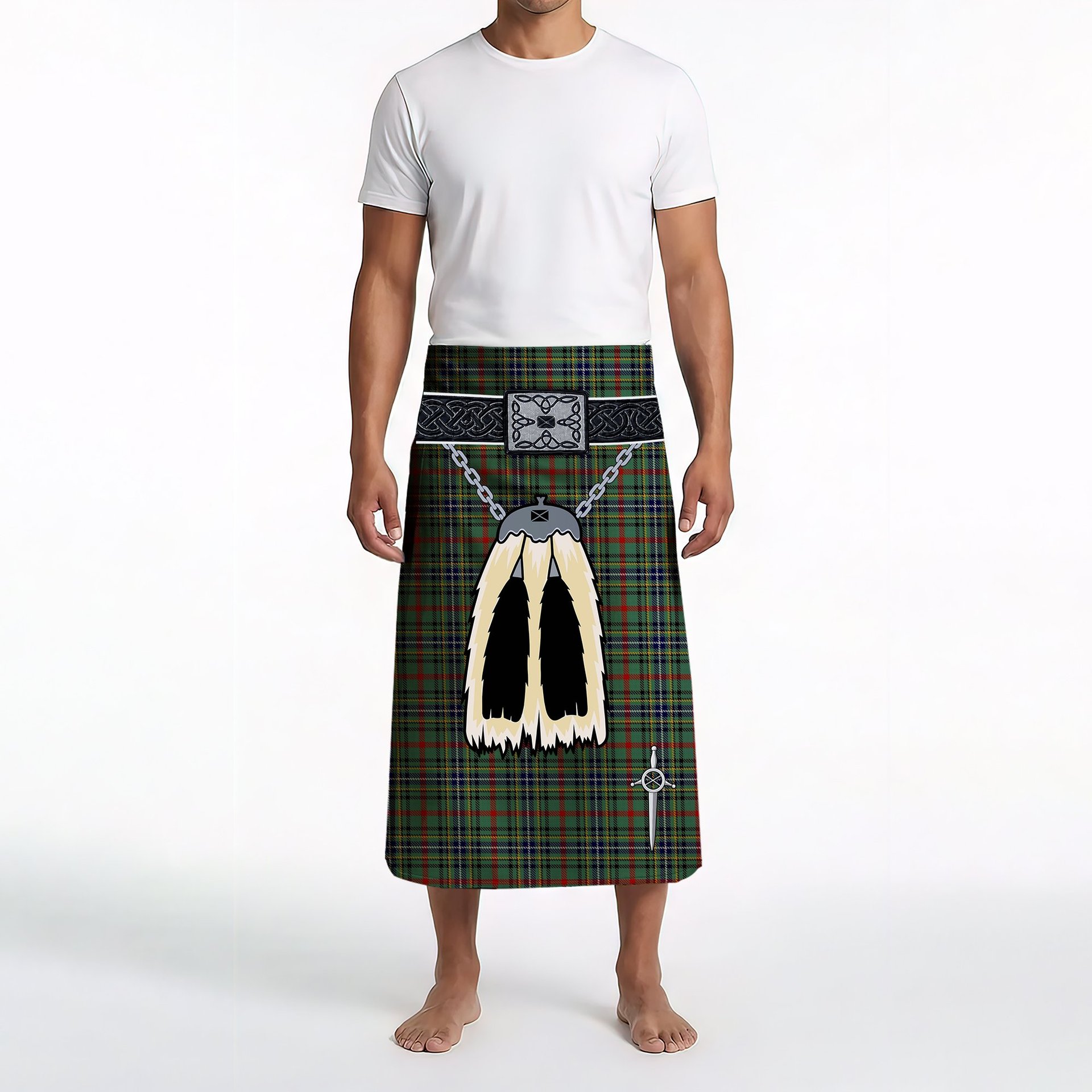ScotsTee Shop Scottish Bisset Clan Highland Kilt Sporran Tartan Beach Towel