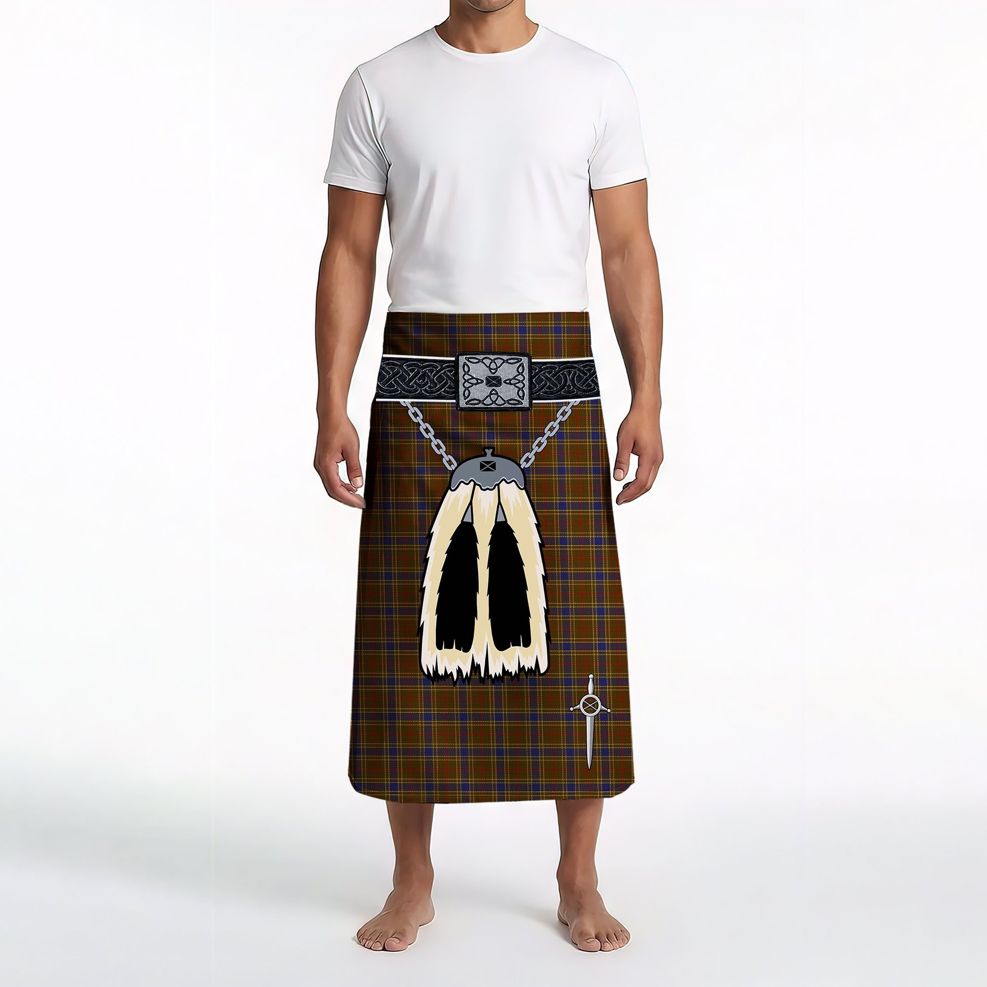 ScotsTee Shop Scottish Balfour 2 Clan Highland Kilt Sporran Tartan Beach Towel