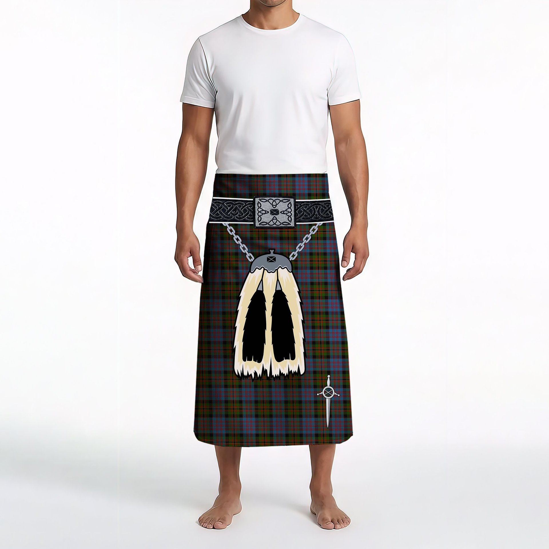 ScotsTee Shop Scottish Bowie Clan Highland Kilt Sporran Tartan Beach Towel