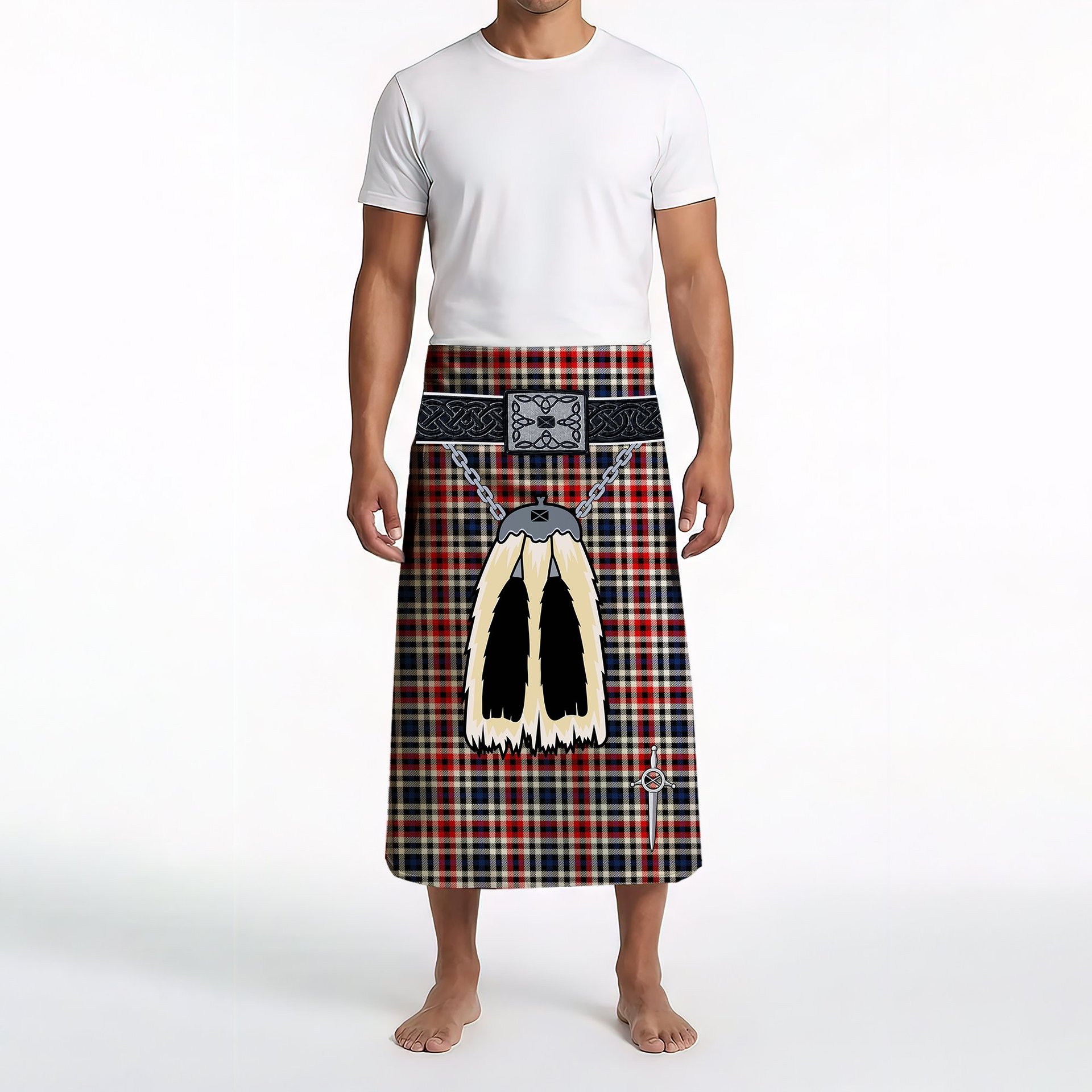 ScotsTee Shop Scottish Bell Border (Bell Southern Bell) Modern Clan Highland Kilt Sporran Tartan Beach Towel